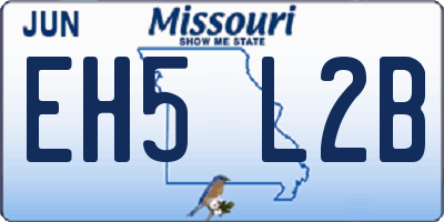 MO license plate EH5L2B
