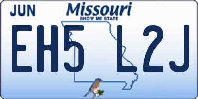 MO license plate EH5L2J