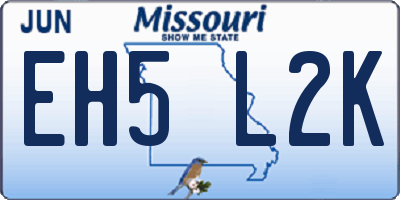 MO license plate EH5L2K