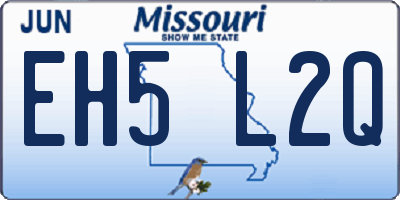 MO license plate EH5L2Q
