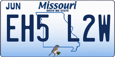 MO license plate EH5L2W