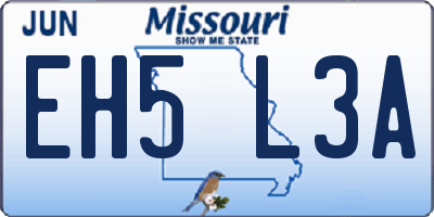MO license plate EH5L3A
