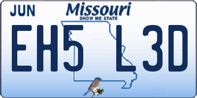 MO license plate EH5L3D