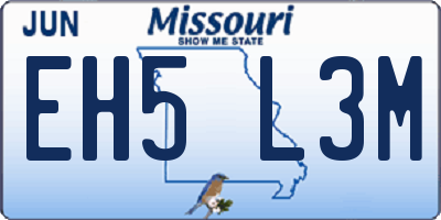 MO license plate EH5L3M
