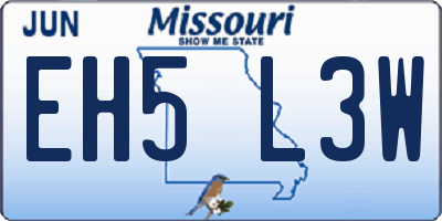 MO license plate EH5L3W