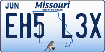 MO license plate EH5L3X