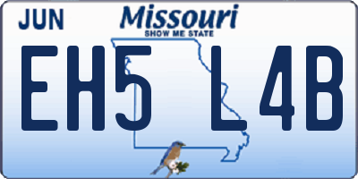 MO license plate EH5L4B