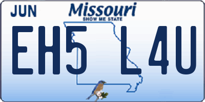 MO license plate EH5L4U