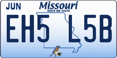 MO license plate EH5L5B