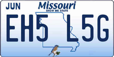 MO license plate EH5L5G