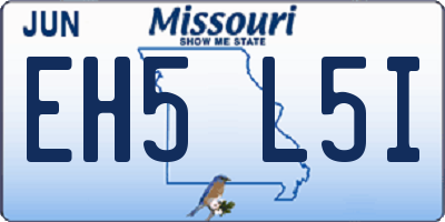 MO license plate EH5L5I
