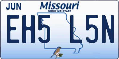MO license plate EH5L5N