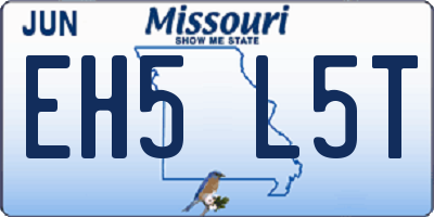 MO license plate EH5L5T
