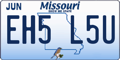 MO license plate EH5L5U