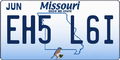 MO license plate EH5L6I