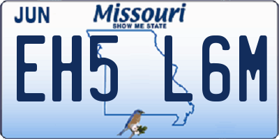 MO license plate EH5L6M