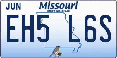 MO license plate EH5L6S