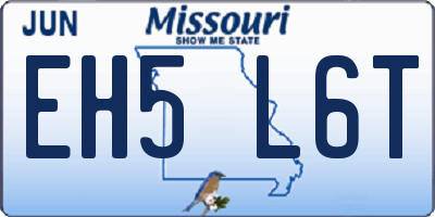 MO license plate EH5L6T