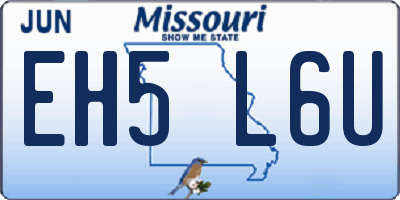 MO license plate EH5L6U