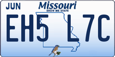 MO license plate EH5L7C