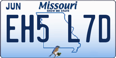MO license plate EH5L7D