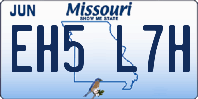 MO license plate EH5L7H