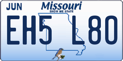 MO license plate EH5L8O