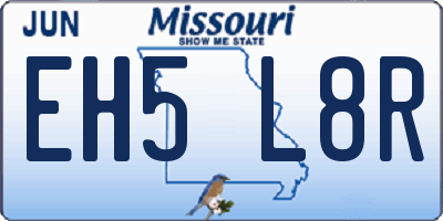 MO license plate EH5L8R