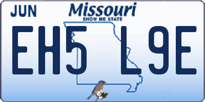 MO license plate EH5L9E