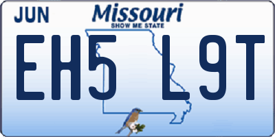 MO license plate EH5L9T