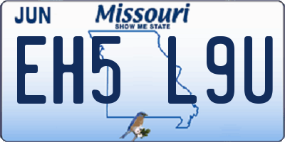 MO license plate EH5L9U