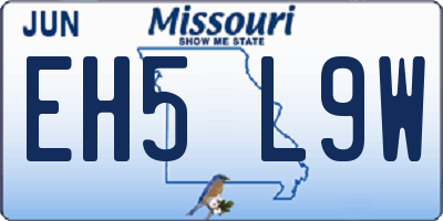 MO license plate EH5L9W