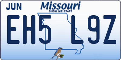 MO license plate EH5L9Z