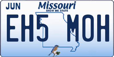 MO license plate EH5M0H