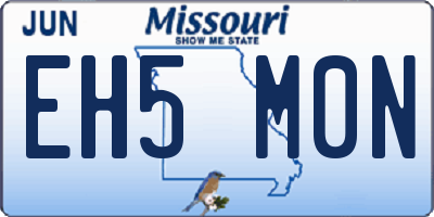 MO license plate EH5M0N