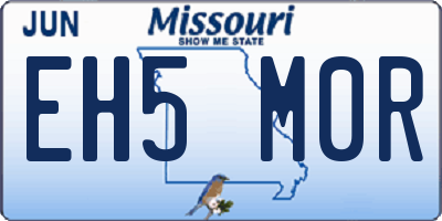 MO license plate EH5M0R