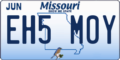 MO license plate EH5M0Y