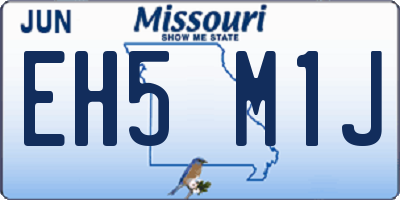 MO license plate EH5M1J