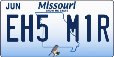 MO license plate EH5M1R