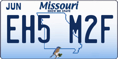MO license plate EH5M2F