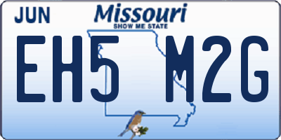 MO license plate EH5M2G