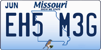 MO license plate EH5M3G