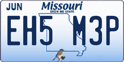 MO license plate EH5M3P