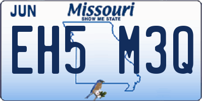 MO license plate EH5M3Q