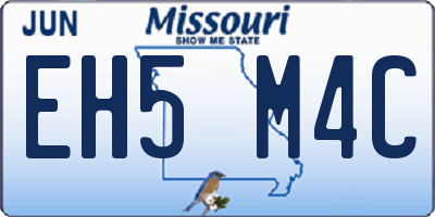 MO license plate EH5M4C
