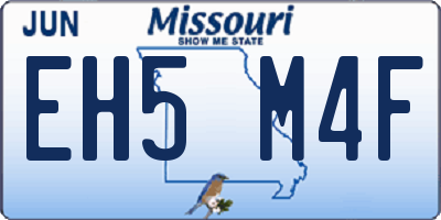 MO license plate EH5M4F