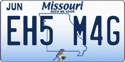 MO license plate EH5M4G