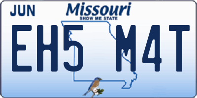 MO license plate EH5M4T