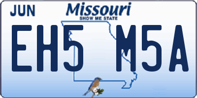 MO license plate EH5M5A