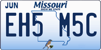MO license plate EH5M5C